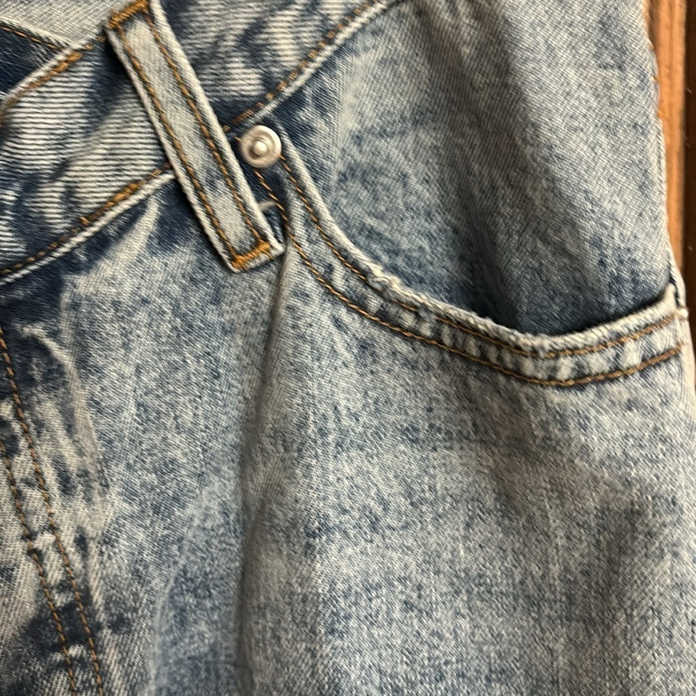 Princess Polly light wash straight leg cross button fly jeans US Women’s size 4 - Picture 4 of 14